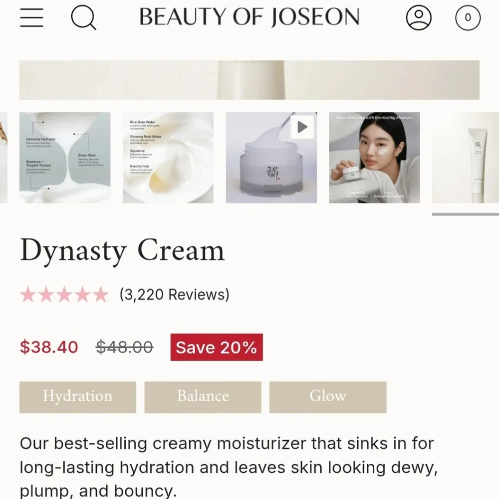 NEW Sealed Extra Large Beauty of Joseon Dynasty Cream Moisturizer 3.38 Oz Size
